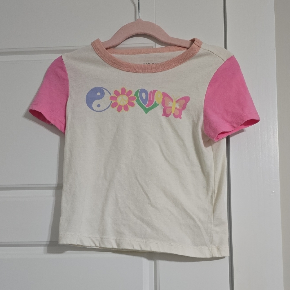 Kids Pink and White Graphic T-Shirt